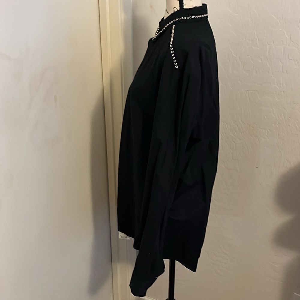 Versus Versace Black Button Rivet Detailing Closure Shirt - Picture 2 of 12